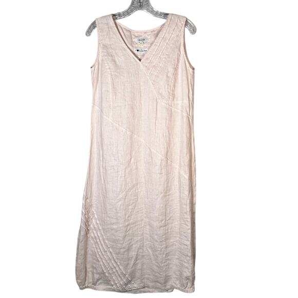 malvin Love Linen Dresses & Skirts - Malvin Love Linen Sleeveless V-Neck Duster Midi Dress Women's Medium Pale Pink